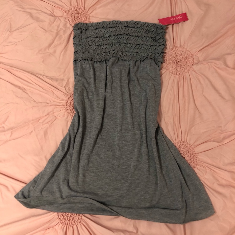 Xhilaration flowy grey tube top